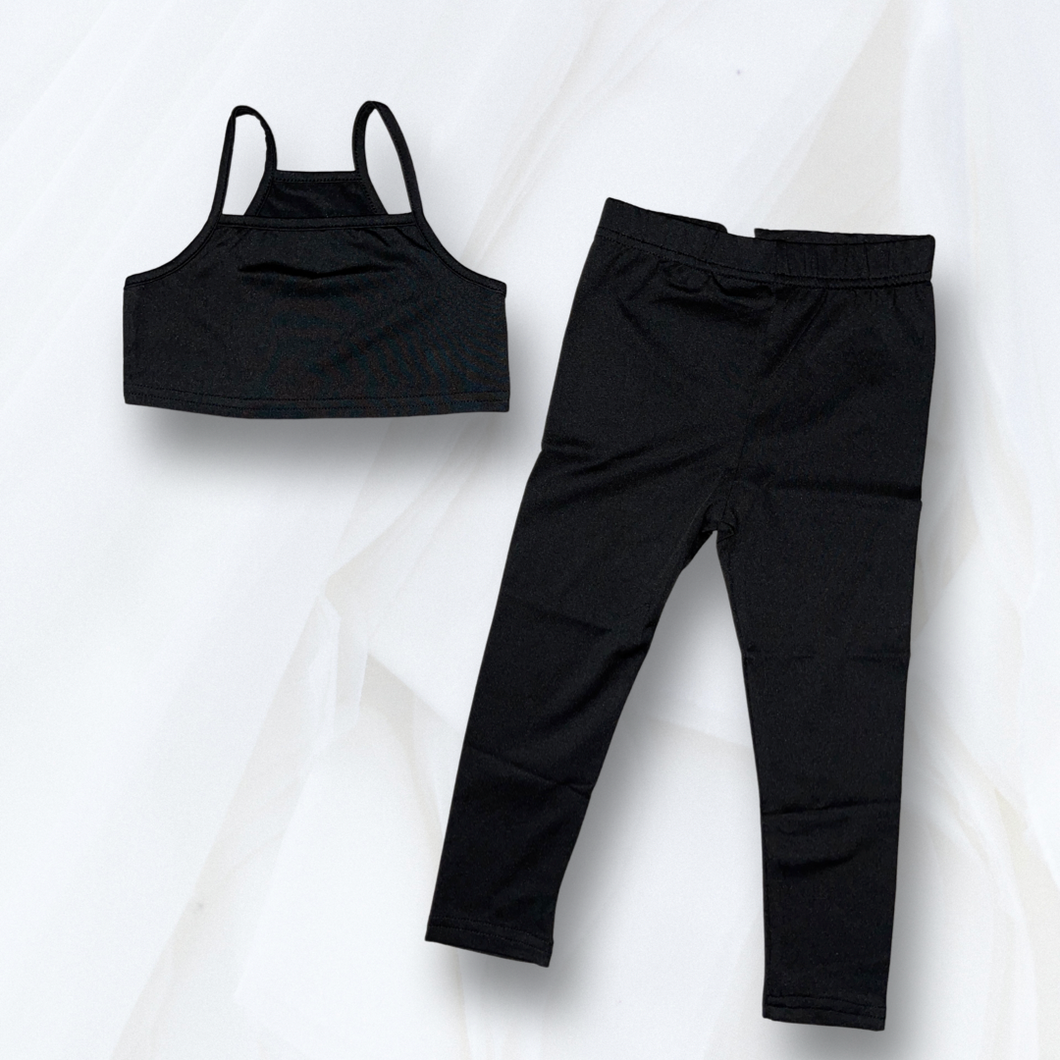 BLACK CROP SET